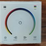 RGBW led szalag vezérlő, 144W, rádiós, érintős fali paneles