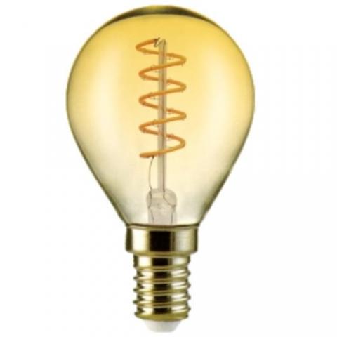Led filament e14 4w  gömb Borostyánsárga