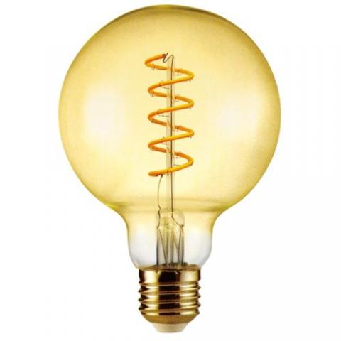 Led filament e27 6w gömb 125mm Borostyánsárga 1 Led filament e27 6w gömb 125mm Borostyánsárga