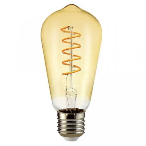 Led filament e27 6w  hosszú Borostyánsárga
