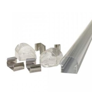 Alusín/alu profil szett átlátszó fedővel, bármilyen led szalaghoz! 1m sín+ átlátszó takaró