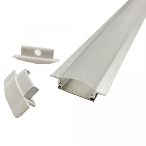 Alusín/alu profil szett 2m, beépíthető, átlátszó pattintható takaróval 1 Alusín/alu profil szett 2m, beépíthető, átlátszó pattintható takaróval