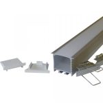 Alusín/alu profil, szórakozóhelyek, nappalik design világításához! Extra széles, 2db szalaghoz, 2M alusín szett, tejes takaróval.