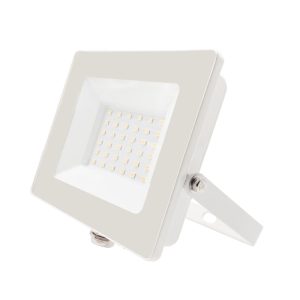 Led reflektor 20W, keskeny, fehér házban, hideg fehér.