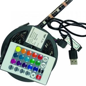 RGB Led szalag, USB csatlakozós , 2m, vezérlővel