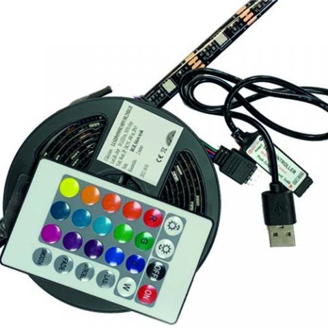 RGB Led szalag, USB csatlakozós , 2m, vezérlővel 1 RGB Led szalag, USB csatlakozós , 2m, vezérlővel