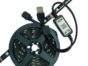 RGB Led szalag, USB csatlakozós , 2m, Bluetooth vezérlővel