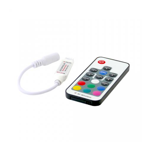 Mini led szalag vezérlő RGB, rádiós 17 gomb, 6A, 72W