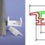 Alusín/alu profil szett 1m, beépíthető, pattintható tejes takaróval