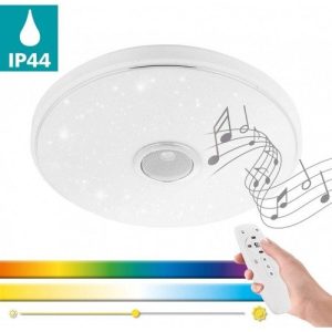 LED panel , 18W , falon kívüli , Bluetooth hangszóróval , kristály hatású , RGB , CCT , dimmelhető , IP44 ip