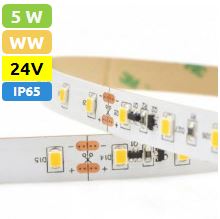MARATHON LED szalag , áramgenerátoros IC-vel , 24 Volt DC , 2835 , 60 led/m , 5 W/m , meleg fehér , 550 lm/m , IP65
