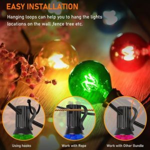 Kerti LED fényfüzér toldható, vízálló, IP44, 18 méter, 25db színes körte Leddel - Image 3