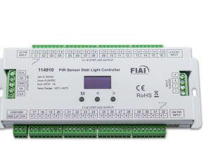 Lépcsőefektus PWM Dimmer 5-24V DC, 32x1A+SPI Kimenet, 2 PIR Érzékelő+2 Push-Tast Bemenet