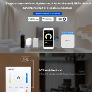 Mi-Light P2 fali panel CCT Led szalag vezérlő és távirányító egyben, egyszínű vagy kétszínű Led szalaghoz, rádiós, 10A, 120W - Image 4