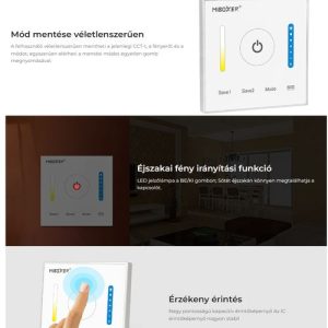 Mi-Light P2 fali panel CCT Led szalag vezérlő és távirányító egyben, egyszínű vagy kétszínű Led szalaghoz, rádiós, 10A, 120W - Image 5