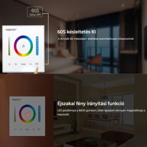 Mi-Light P3 fali panel Led szalag vezérlő és távirányító egyben, RGB, RGBW, RGB+CCT Led szalaghoz, rádiós, 10A, 120W - Image 4