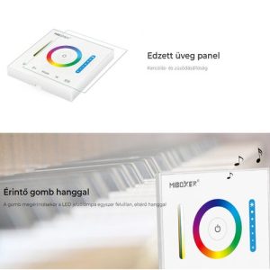 Mi-Light P3 fali panel Led szalag vezérlő és távirányító egyben, RGB, RGBW, RGB+CCT Led szalaghoz, rádiós, 10A, 120W - Image 6