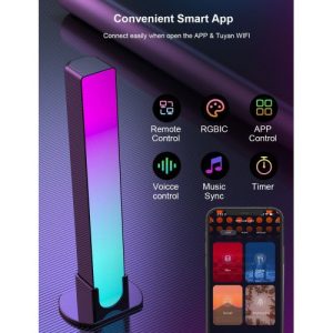 LED lámpa szett , 2 db , 28 cm, asztali , távirányítóval , DRGB , dimmelhető , USB , WIFI/Bluetooth , TUYA , LEDISSIMO AMBIENT LIGHT - Image 3