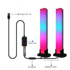 LED lámpa szett , 2 db , 28 cm, asztali , távirányítóval , DRGB , dimmelhető , USB , WIFI/Bluetooth , TUYA , LEDISSIMO AMBIENT LIGHT - Image 5