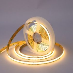 LED szalag , 24 Volt DC , COB , 320 LED/m , DOTLESS , 11 W/m , meleg fehér