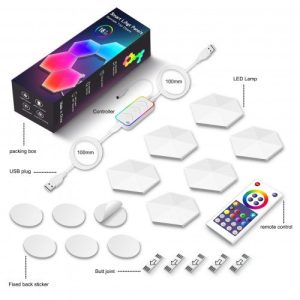 2 db Digitális RGB HEXALED szett , 2 x 6 db-os , távirányítóval, USB , RGB + IC (digitális) , dimmelhető , WIFI/Bluetooth , páros ajánlat , TUYA , LEDISSIMO AMBIENT LIGHT - Image 5