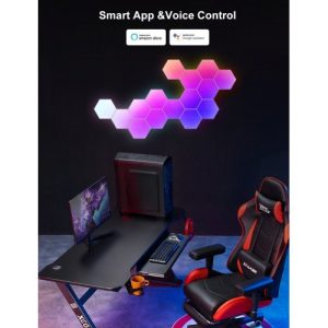 2 db Digitális RGB HEXALED szett , 2 x 6 db-os , távirányítóval, USB , RGB + IC (digitális) , dimmelhető , WIFI/Bluetooth , páros ajánlat , TUYA , LEDISSIMO AMBIENT LIGHT - Image 3
