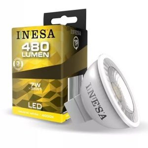 Inesa Led MR16 COB spot égő, 7W led, 480 Lumen, 38°, 4000 kelvin, közép fehér. - Image 1