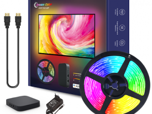 Digitális LED szalag szett HDMI BOX-szal , TV kép szinkronizáló funkcióval , RGB + IC (digitális) , 3.8m, WiFi/Bluetooth , TUYA , LEDISSIMO AMBIENT LIGHT