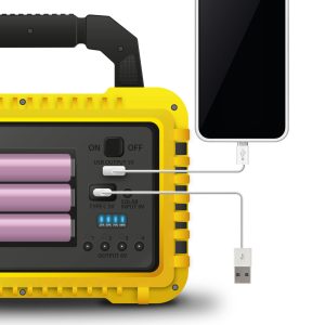 Multifunkciós kézi lámpa - szolár panel, USB-C - 6 világítási mód, 8 LED, 3600 mAh - Image 4