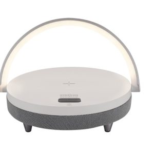 Strühm Saturn asztali lámpa fehér színben hangszóróval és vezeték nélküli telefontöltővel - Image 1