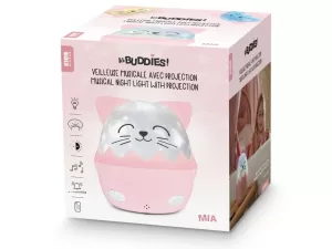 Bigben Kids MIA Zenélő Éjjeli Lámpa Projektorral - Cica