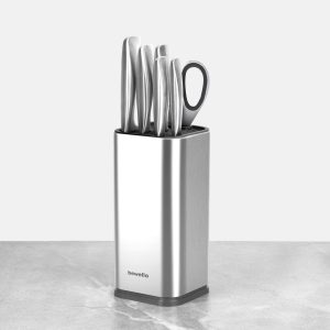 Kés készlet tartóval - 7 részes - rozsdamentes acél - Image 1