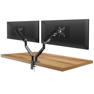 Monitor&TV tartókonzol - dupla karos, teleszkópos - asztallapra rögzíthető - 62 cm, 30" - Image 1