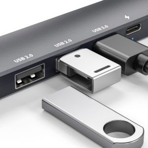 Multifunkciós USB Hub - HDMI + Type-C 3.0 - 3xUSB-A, 1xType-C - 5 Gbps, 100 W - fekete - Image 2