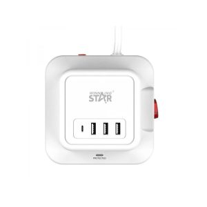 WinningStar - Kocka elosztó - 8-as + 3 x USB + 1 x Type-C - 3 m - Image 3