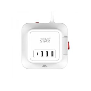 WinningStar - Kocka elosztó - 12-es + 3 x USB + 1 x Type-C - 3 m - Image 3