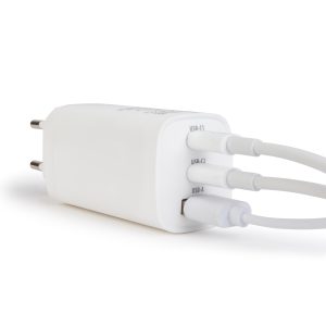 Hálózati Adapter USB + Type-C PD45W gyorstöltéssel - fehér - Image 4
