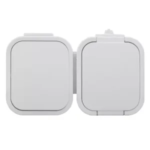 Dupla fröccsenő víz elleni védelemmel ellátott aljzat fedéllel a termék színében f/m 2p+z 16A, 250V, SCHUKO IP54 (NT-7B2 FEHÉR)