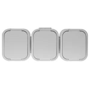 Hármas cseppálló aljzat fedéllel a termék színében f/m 3p+z 16A, 250V, SCHUKO IP54 (NT-317B2 FEHÉR)