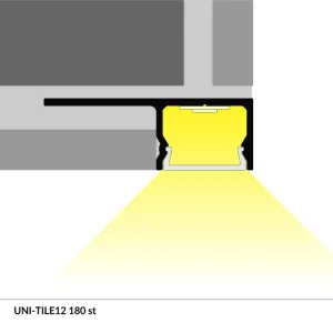 TOPMET LED profil UNI-TILE12 180° C PLUS 1000 mm eloxált opál fedővel - Image 3