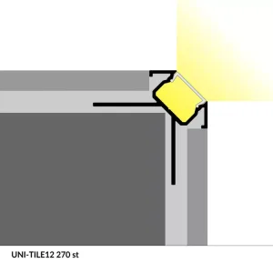 TOPMET LED profil UNI-TILE12 C PLUS 270° 2000 mm eloxált opál fedővel - Image 3