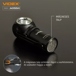 Videx LED Fejlámpa hidegfehér újratölthető akkumulátorral A055H - Image 7