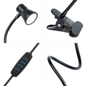 Flexibilis asztali lámpa - csipeszes - USB - állítható fényerő és színhőmérséklet - LED - fém - Image 3