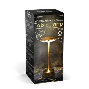Asztali lámpa - arany színű fém - állítható színhőm, fényerő - akkumulátoros - USB - Image 3