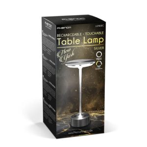 Asztali lámpa - ezüst színű fém - állítható színhőm, fényerő - akkumulátoros - USB - Image 3
