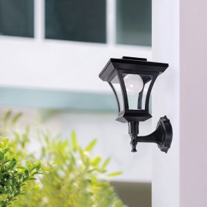 LED-es szolár lámpa - fali - 21 x 21 cm - 8 LED - fekete - melegfehér - Image 5