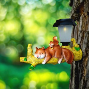 LED-es szolár állatfigura - mókus - akasztható - melegfehér LED - 25 x 6 x 19 cm - Image 3