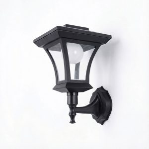 LED-es szolár lámpa - fali - 21 x 21 cm - 8 LED - fekete - melegfehér - Image 3