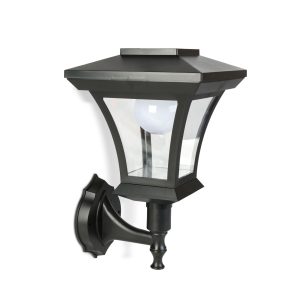 LED-es szolár lámpa - fali - 21 x 21 cm - 8 LED - fekete - melegfehér - Image 4