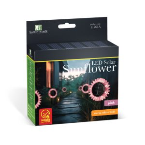 Szolár napraforgó 12db - rózsaszín - leszúrható / felakasztható - 13 x 6,5 x 35 cm - Image 4